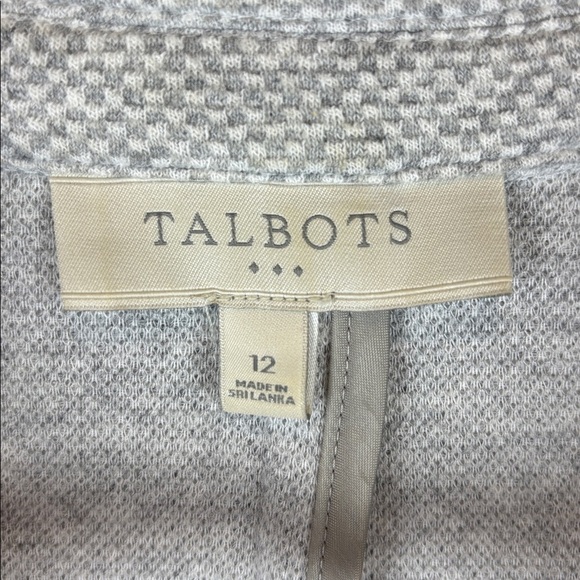 Talbots Heather Gray Knit Blazer Size 12 Soft Stretch Workwear Jacket - Picture 2 of 7